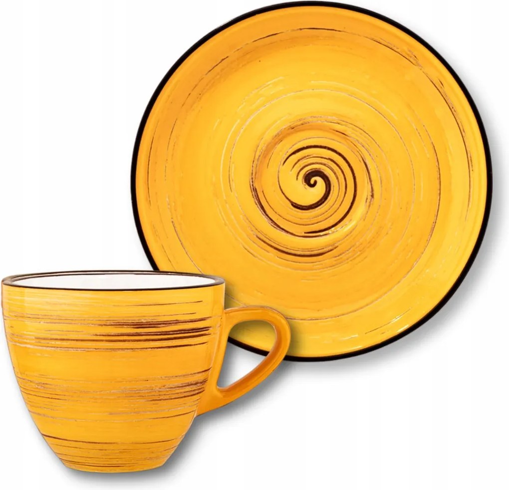 Kávéscsésze csészealjjal Prémium sárga Porcelán 300 ml Wilmax