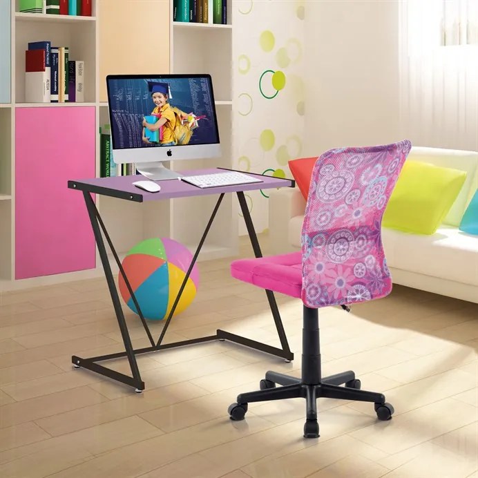 Gyerek Forgószék, Magasságállítás, Rózsaszín Hálós. KA-2325 PINK