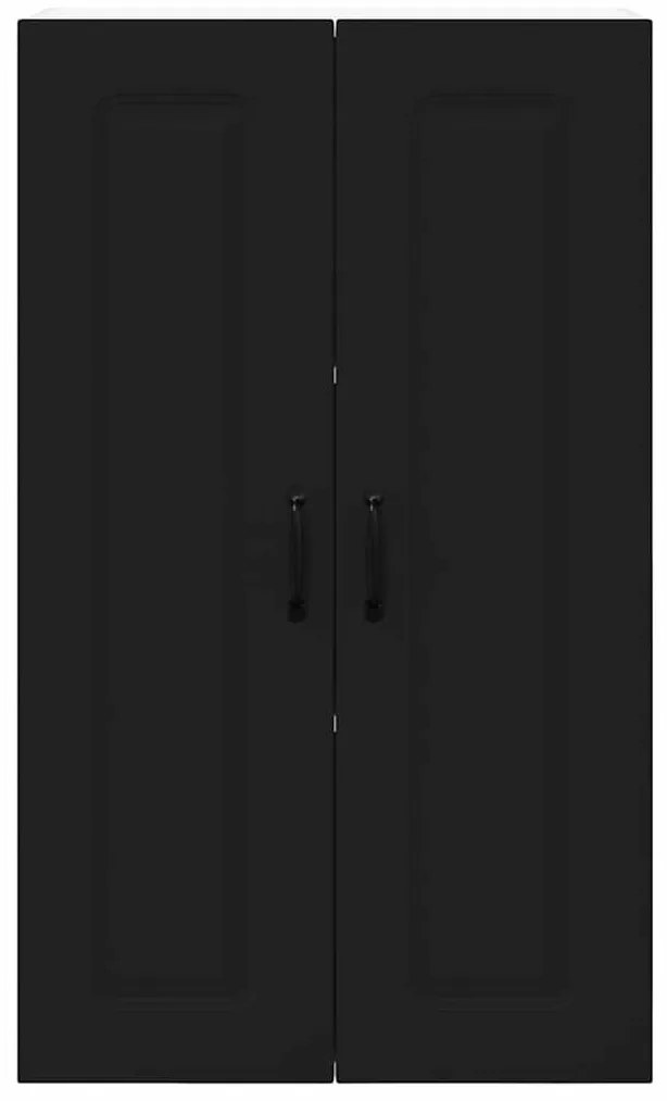 Fali konyhaszekrény polcokkal Fekete 60 x 31 x 100 cm Faanyag