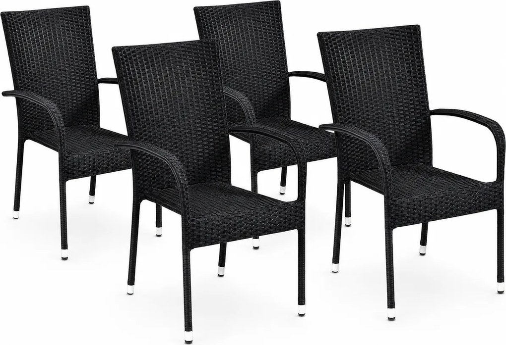 Paris kerti rattan székek szett, 4 db, 4 szék