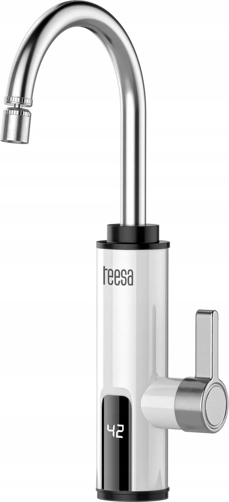 Átfolyós vízmelegítő konyhai csaptelep fehér TSA4108