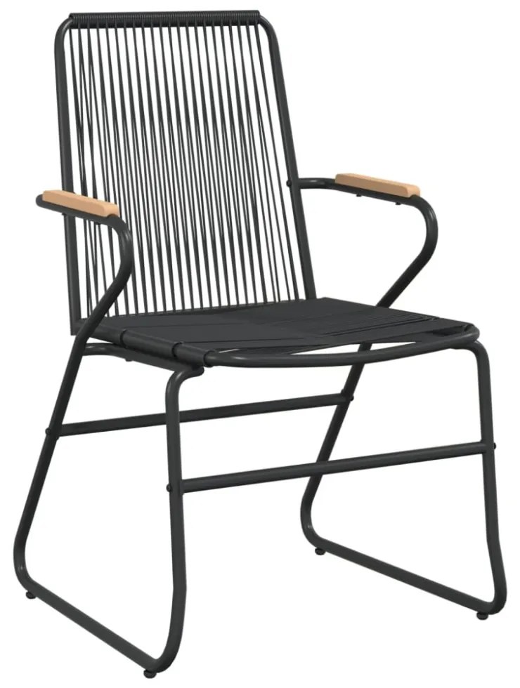 4 db fekete PVC rattan kerti szék 58 x 59 x 85,5 cm