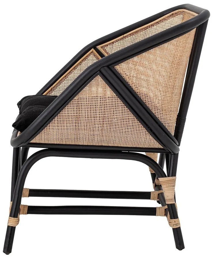 Fekete-bézs fotel szövött résszel Loue - Bloomingville