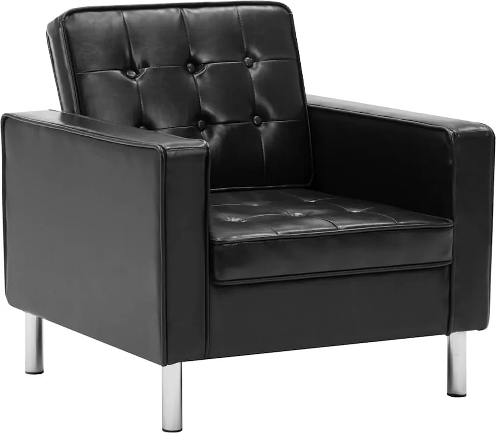 vidaXL fekete műbőr fotel 75 x 70 x 75 cm