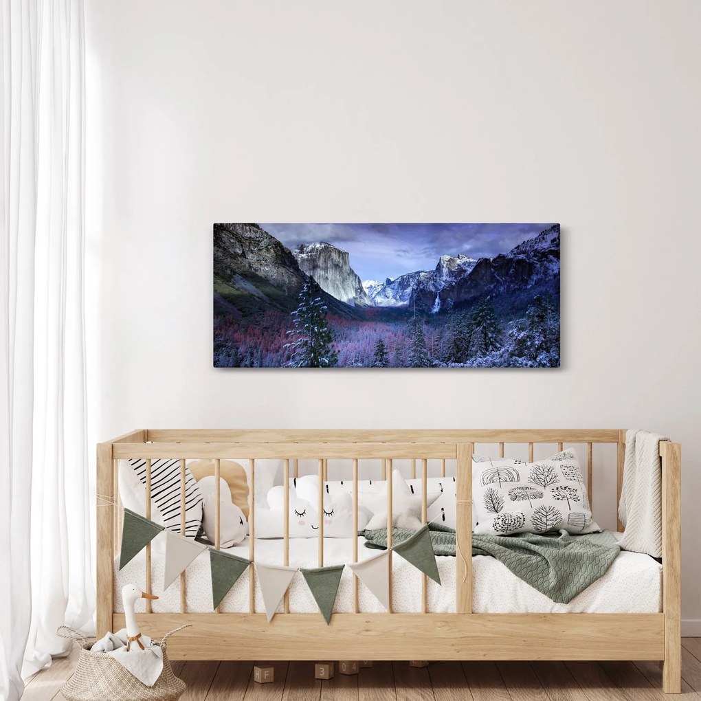 Téli hegyi tájkép (120x50 cm)