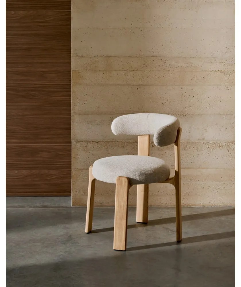 Bézs-natúr színű kőrisfa étkezőszék Granite – Kave Home