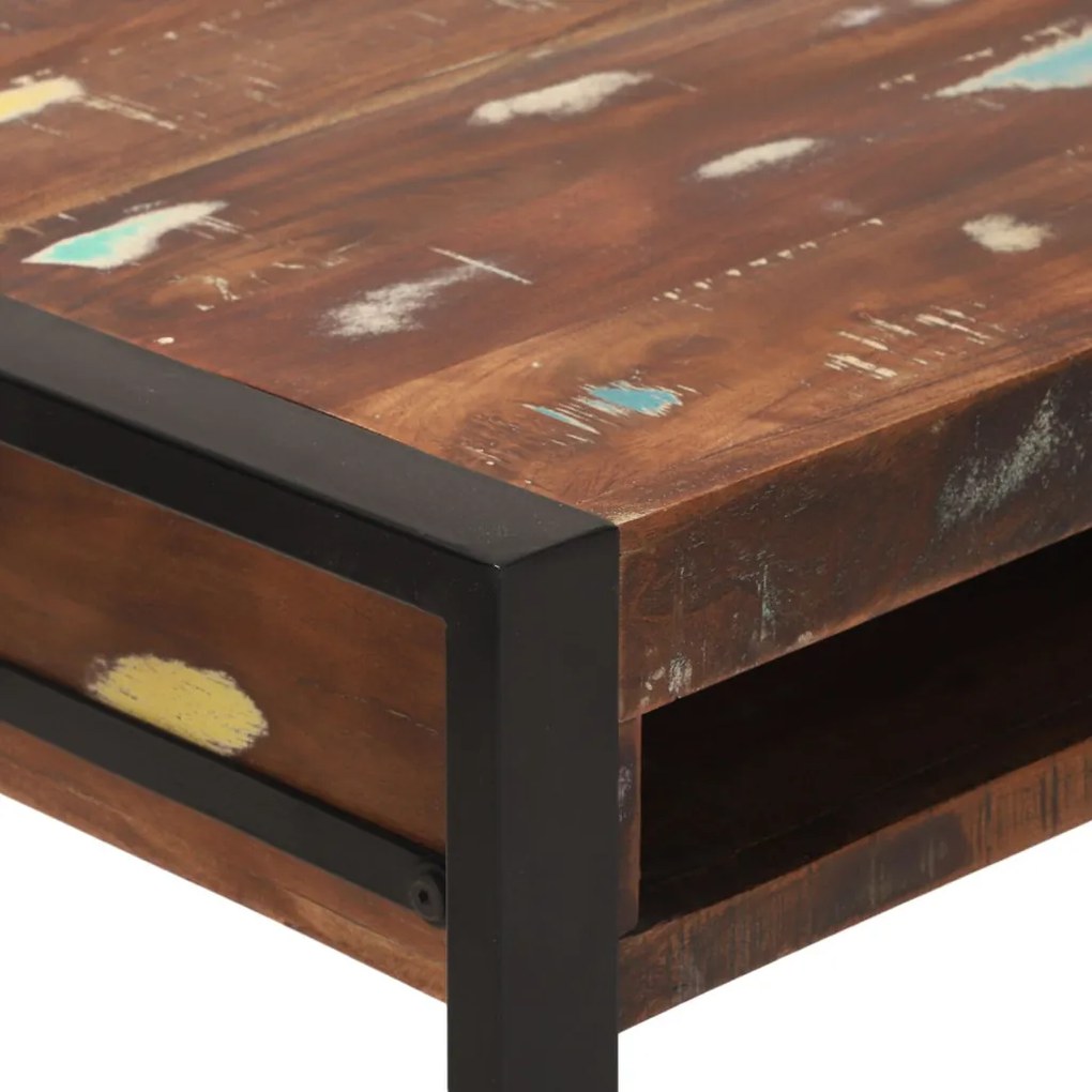 Tükörrel ellátott pipereasztal Többszínes 100x50x75 cm Tömör újrahasznosított fa