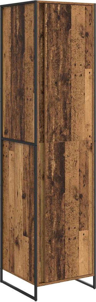 vidaXL Szekrény tárolóval 2 pcs Öreg fa 50 x 50 x 200 cm Faanyag