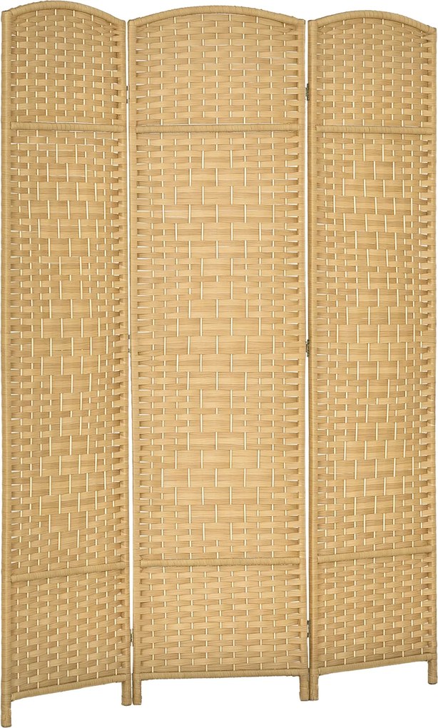 HOMCOM 3-Panelos Összecsukható Képernyő 135x180 cm Helyiségelválasztó Privát Képernyő Polipropilénből Irodához és Hálószobához Természetes | Aosom