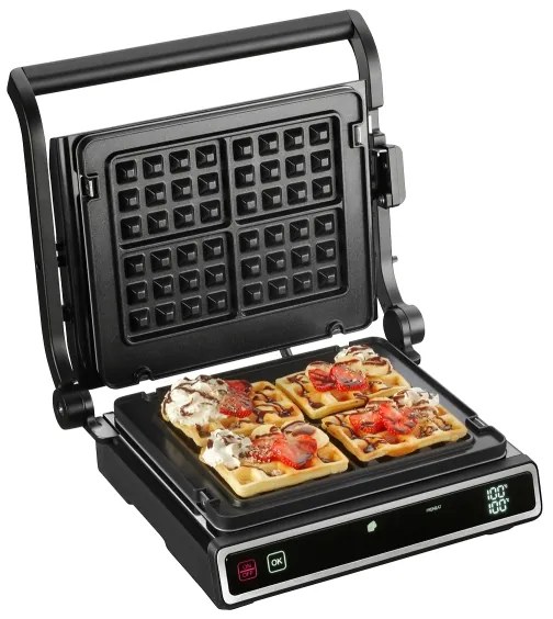 Concept ge3550 - Kontaktgrill 2000W/230V mit Temperatursensor, schwarz