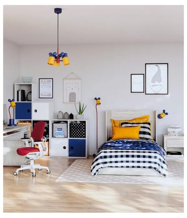 Kék gyerek fali lámpa fém búrával Mouse – GTV