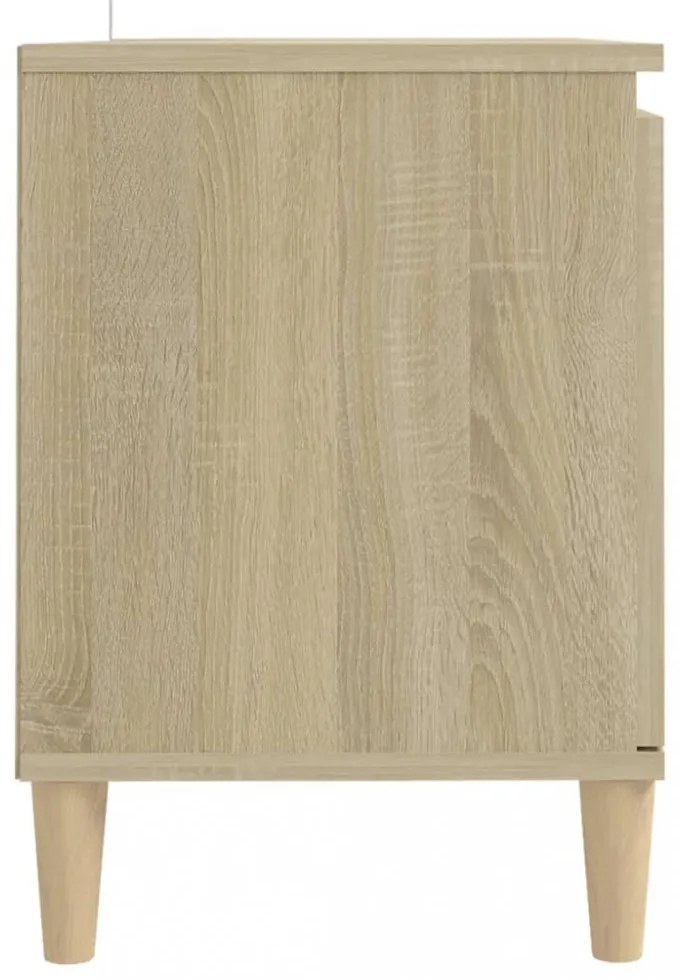 sonoma tölgy színű TV-szekrény tömör fa lábakkal 103,5x35x50 cm