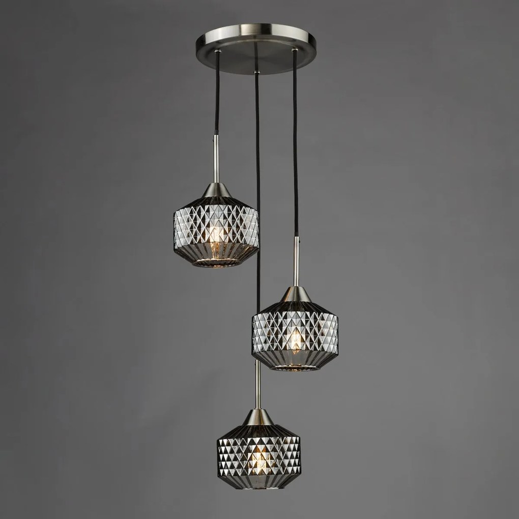 Dar Lighting glamour modern függeszték fabrienne szatén nikkel darfab0338