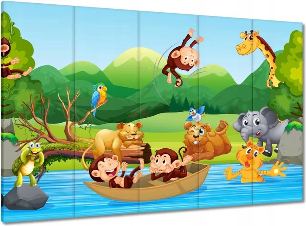 Vászonkép 100x70 Dzsungel minta gyerekeknek