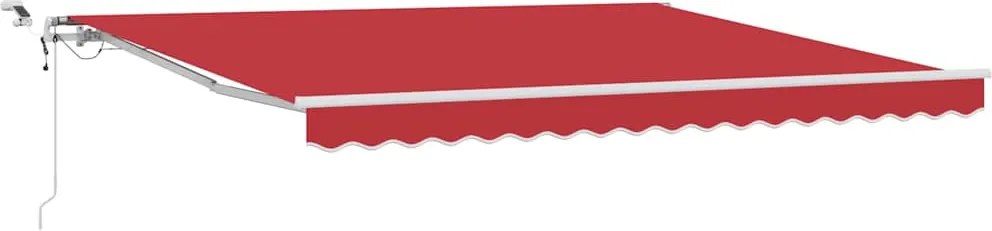 vidaXL Behúzható napellenző Piros 400 × 300 cm Poliészter és fém