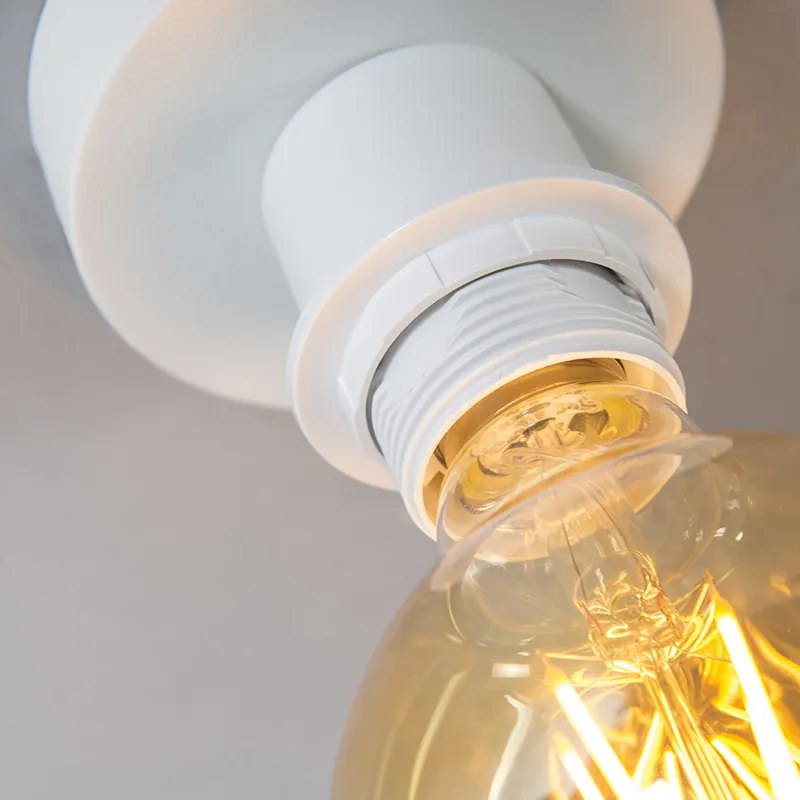 Modern mennyezeti lámpa matt fehérrel és fekete búrával 45 cm - Combi