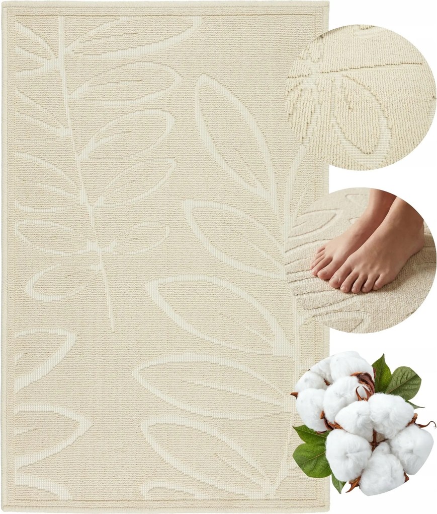 Fürdőszoba szőnyeg pamut szőnyeg nedvszívó csúszásgátló bézs szállodai