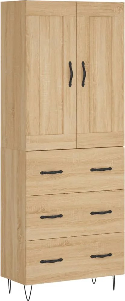 vidaXL sonoma tölgy szerelt fa magasszekrény 69,5 x 34 x 180 cm