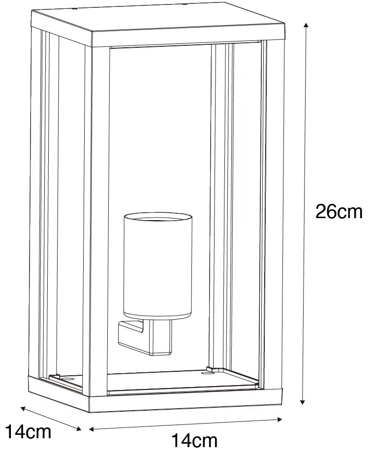 Vintage fali lámpa antik arany 26 cm IP44 - Charlois