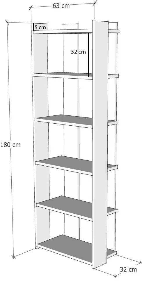 Regál Samiki (fehér + dió). 1072480