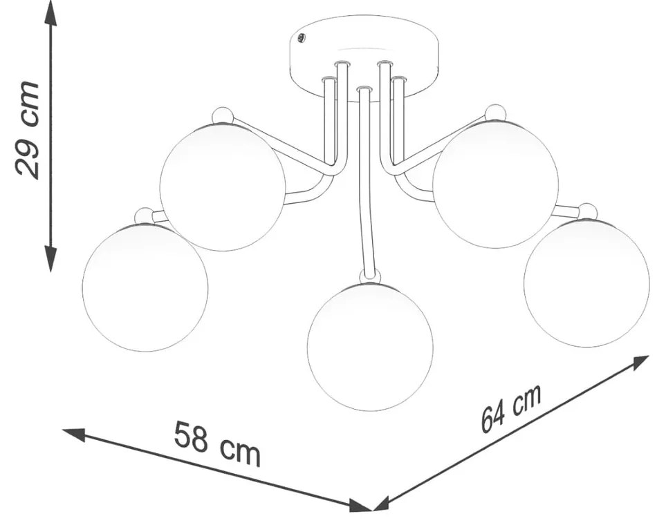 Fekete-fehér mennyezeti lámpa Beam – Nice Lamps