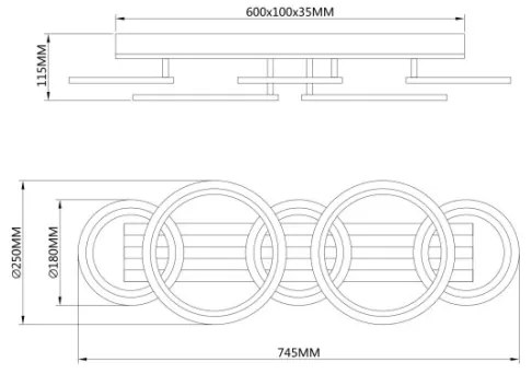 Globo 67360D4 - BLEVINS LED mennyezeti lámpa 34W/230V 3000/4200/6000K