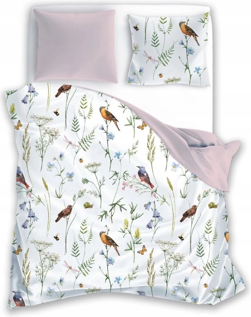Ágyneműhuzat Madarak Rét Tisztás Erdő Fű 160x200