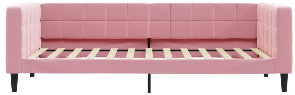 rózsaszín kihúzható bársony heverő fiókkal 100 x 200 cm