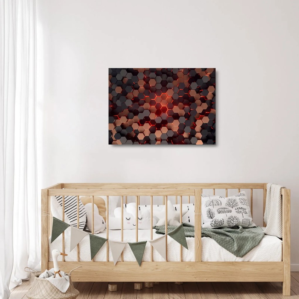 Kép - Futurisztikus absztrakció (üvegen) (70x50 cm)