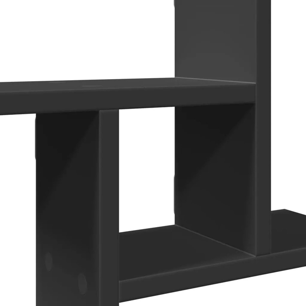 2 db fekete szerelt fa fali polc 50 x 12 x 50 cm
