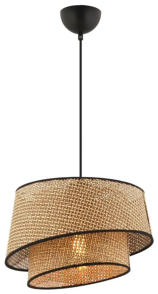 Kábeles függőlámpa BARETTE 1xE27/60W/230V barna/fekete