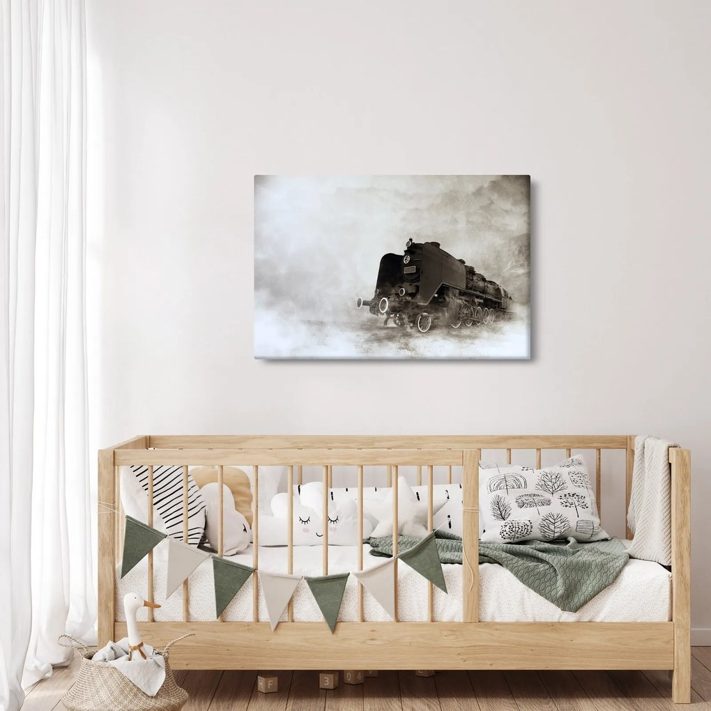Kép - Vonat a ködben (90x60 cm)