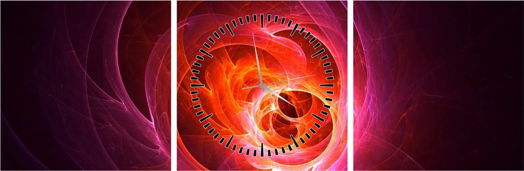 Modern rózsaszín absztrakció képe (órával) (90x30 cm)
