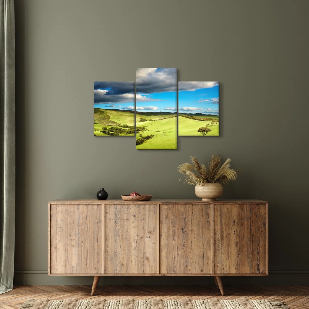 Kép - Zöld táj dombokkal (90x60 cm)
