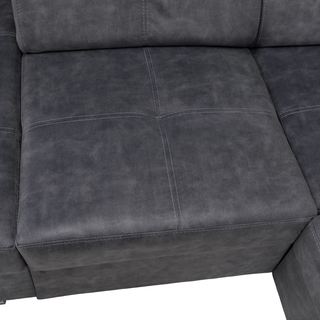 Ülőgarnitúra, szürke, balos, MALAGA