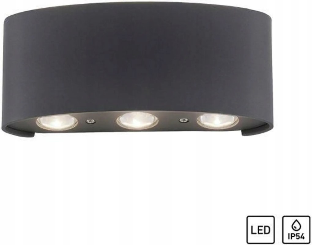 Paul Neuhaus Carlo Led fali lámpa 6xLED, IP54, antracit, 3000K, 6,5W