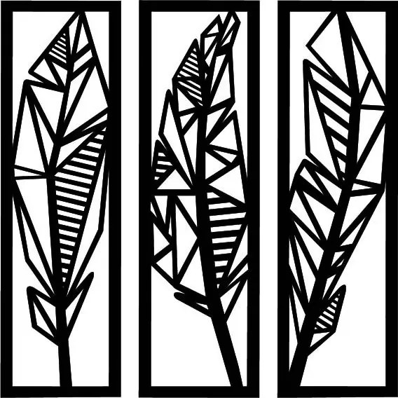Modern háromrészes festmény banánlevelekről - MUSACEAE