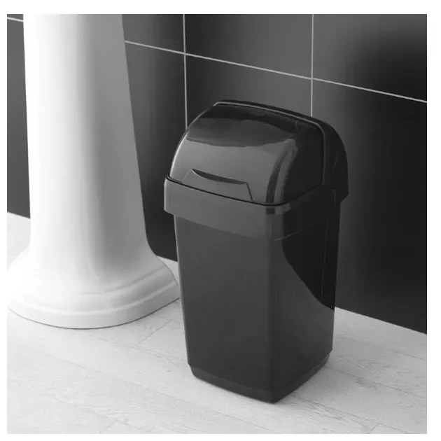 Roll Top fekete szemetes, 22,5 x 23 x 42,5 cm - Addis