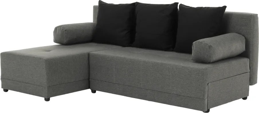 Sarokülőgarnitúra, szürke/fekete, balos, MEXX