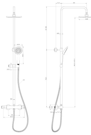 WENKO 25483100 - WATERSAVING SYSTEM 120 cm víztakarékos zuhanyrendszer, fényes króm