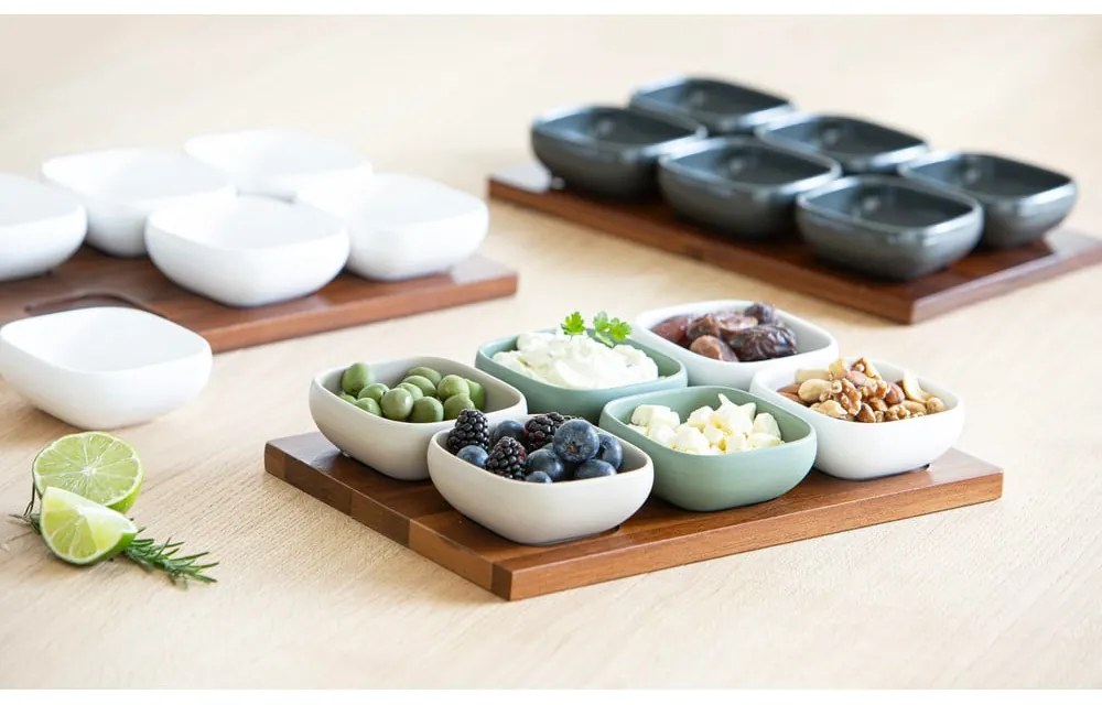 Antracitszürke porcelán szervírozó készlet 6 db-os Essentials – Ladelle