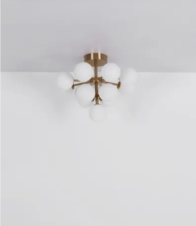 Globo 56143-13D Mennyezeti lámpa fém fekete matt, füstszínű üveg gömbök, ø: 560mm, M: 430mm, 13x G9 LED 5W 230V izzók nélkül
