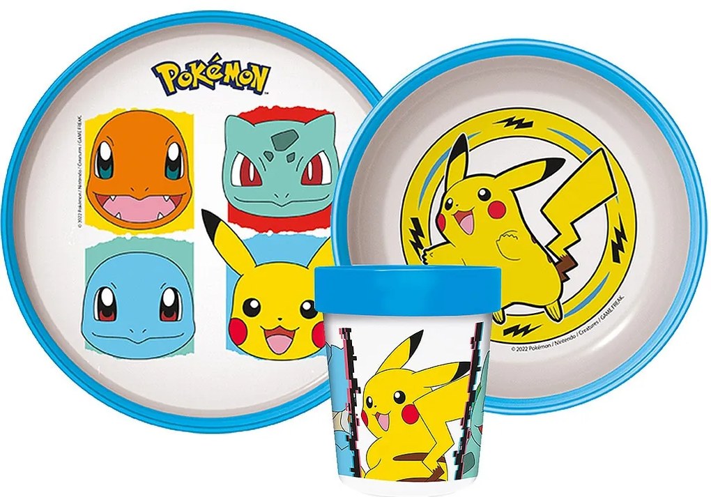 Pokémon Original Team csúszásmentes étkészlet, micro műanyag szett