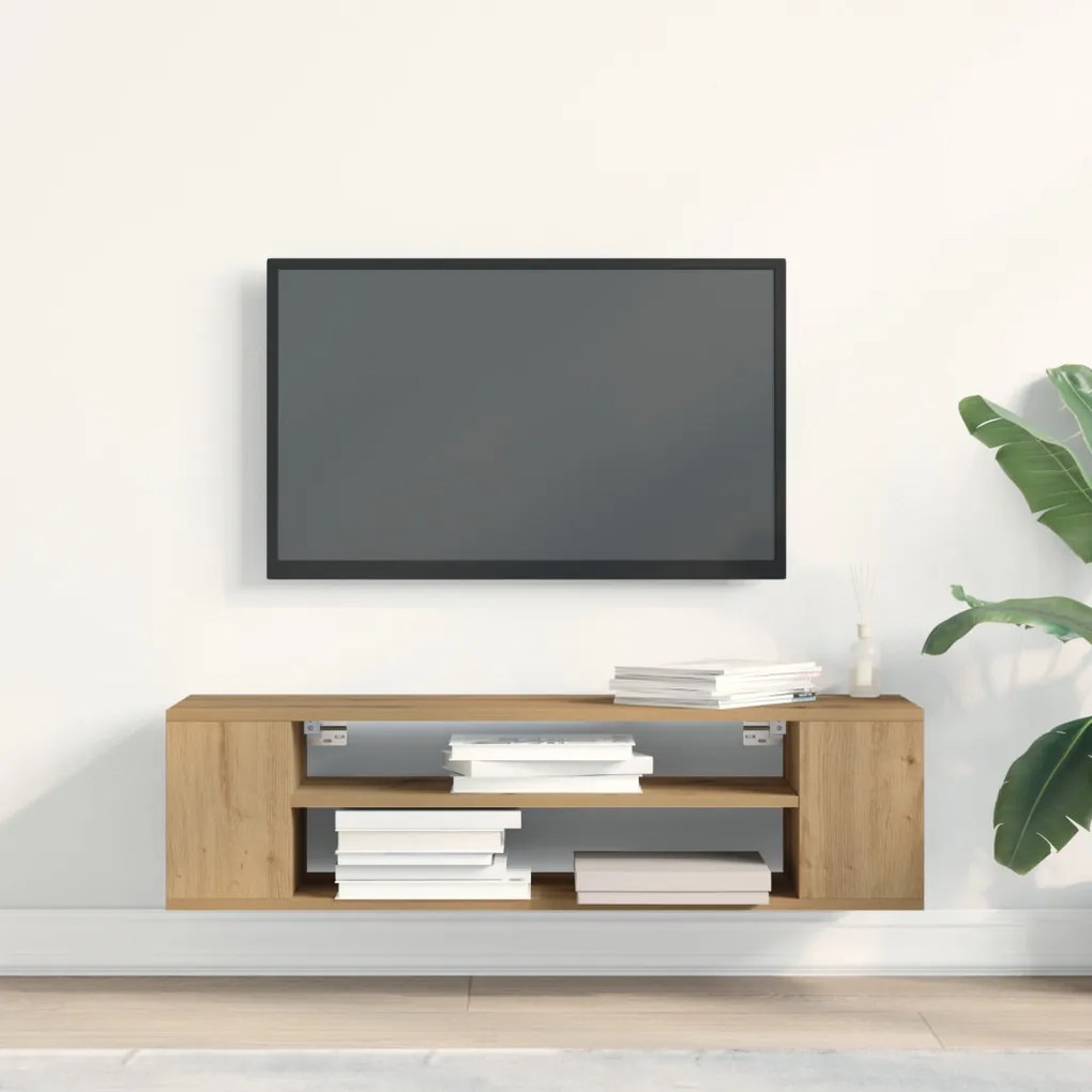 Fali TV Szekrény Artisan Tölgy 100x30x26,5 cm Nincs fa