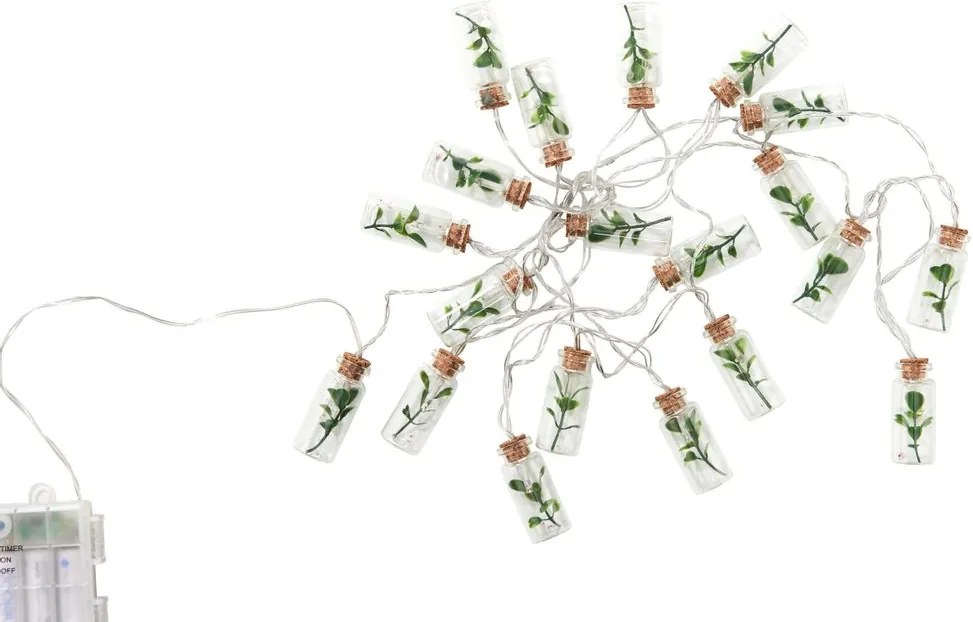 URBAN JUNGLE Led-es égősor, befőttes üveg / levél