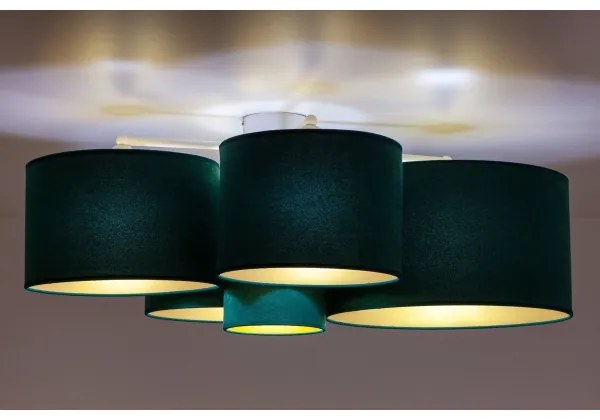 Duolla - Mennyezeti lámpa ROLLER PENTO 5xE27/60W/230V zöld/arany
