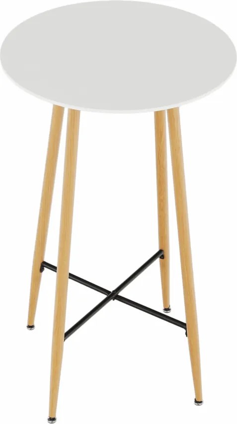 Bárasztal, fehér/tölgy, átmérő 60 cm, IMAM