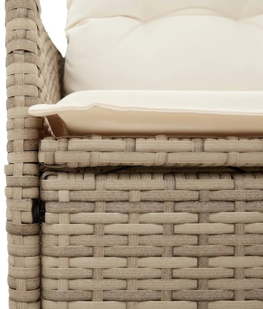 5 részes bézs polyrattan kerti étkezőgarnitúra párnákkal