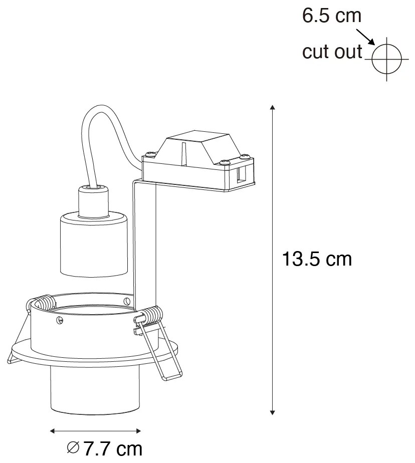 Modern beépíthető spotlámpa, sötétmetál GU10, 35 mm-es kerek, dönthető - Installa