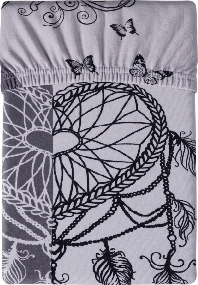 Mikroszálas lepedő TIRSO szürkefehér 90x200 cm